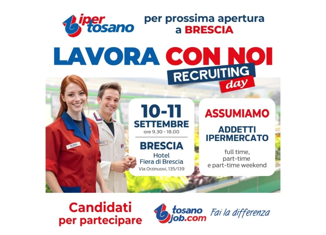 Iper Tosano apre a Brescia: cercasi addetti